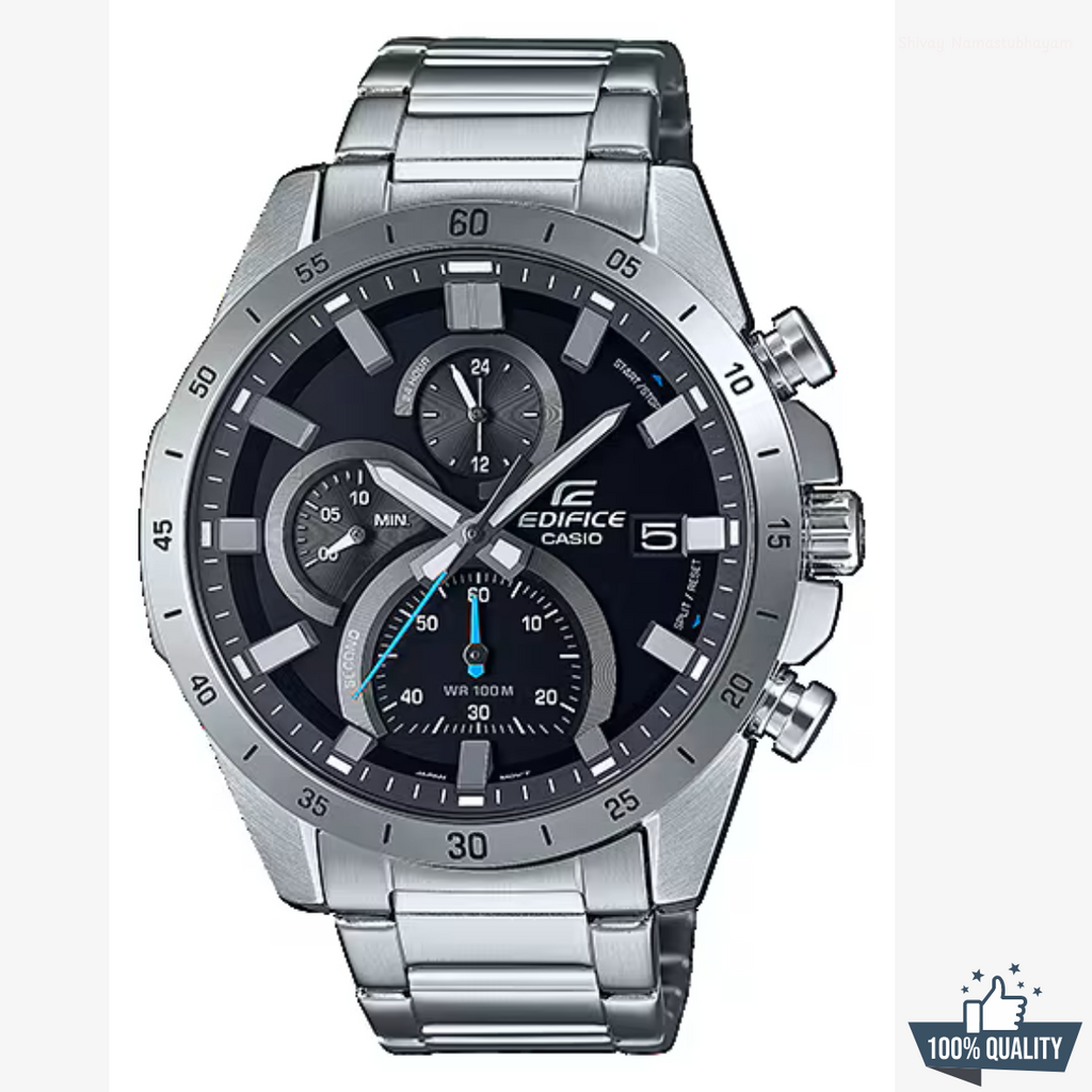 ED1-121145 Silver Stainless Steel Black Dial.