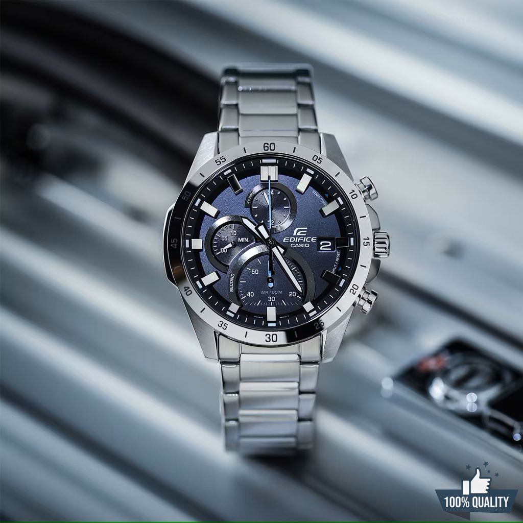 ED1-121145 Silver Stainless Steel Black Dial.